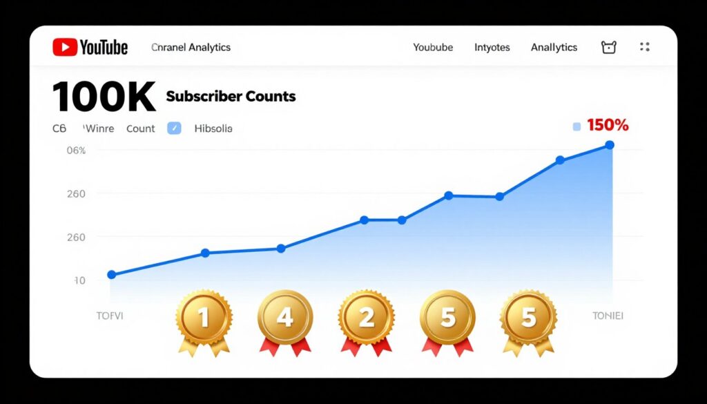 Channel analytics showing subscriber growth milestones