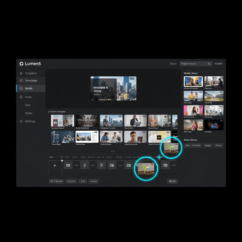 Lumen5 video creation platform dashboard