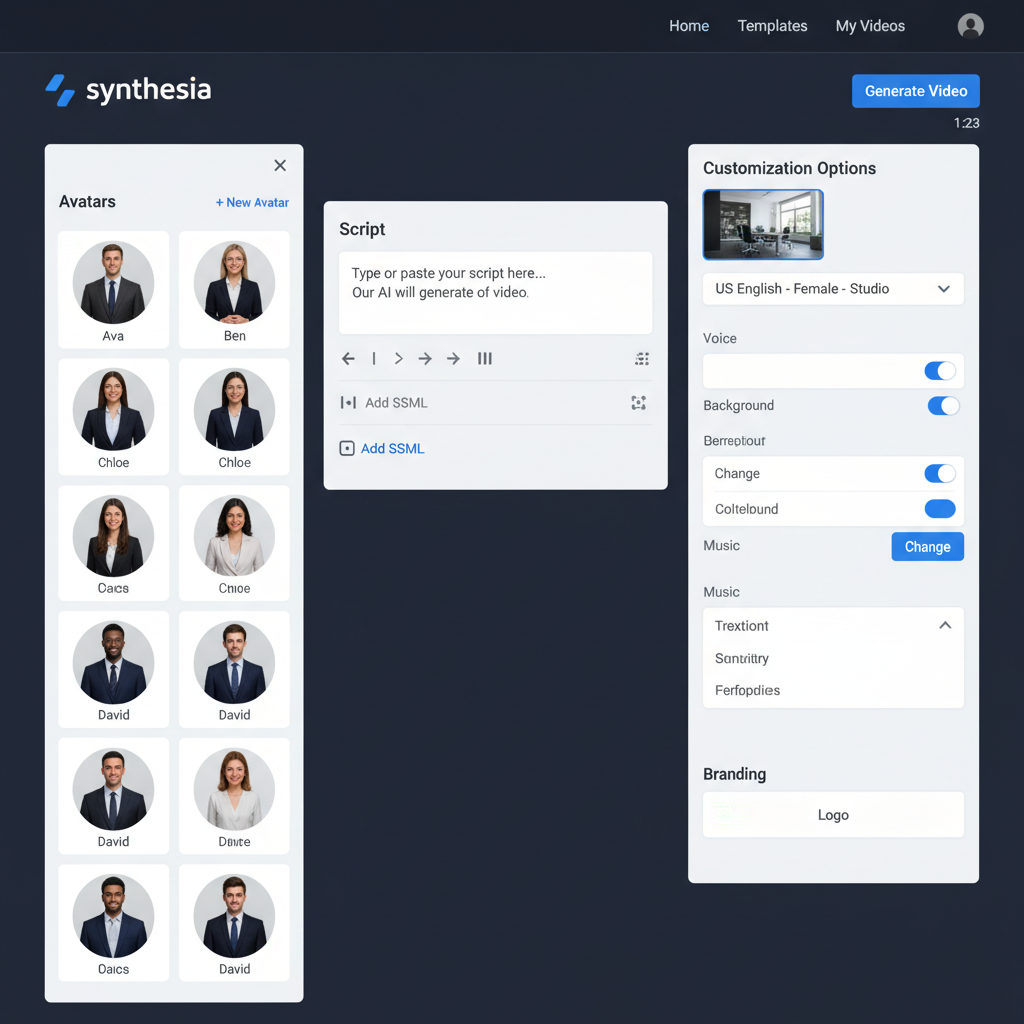 Synthesia AI avatar creation platform