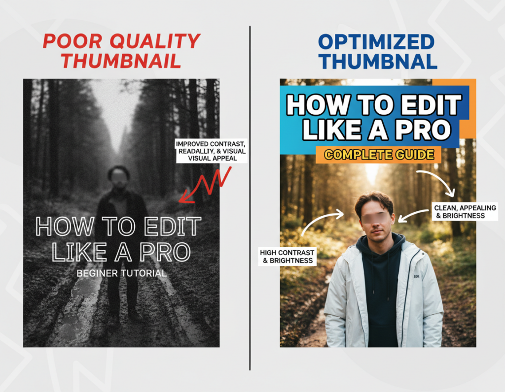 before and after thumbnail optimization comparison