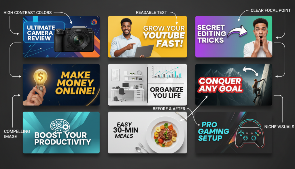 effective YouTube thumbnail design examples for beginners over 40