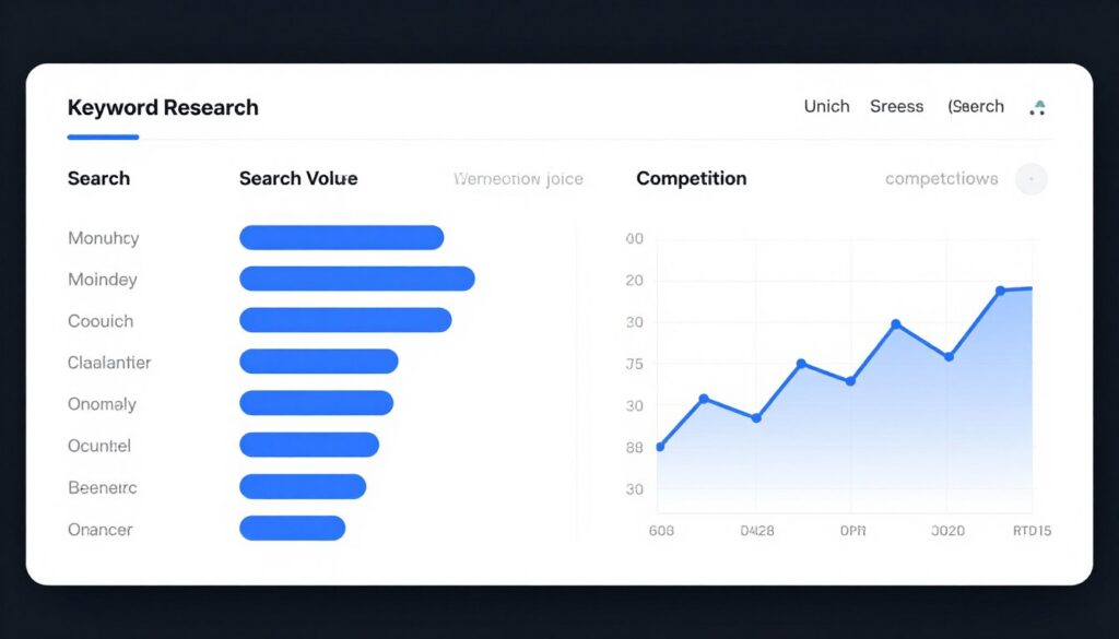 vidIQ keyword research interface showing search volume and competition data