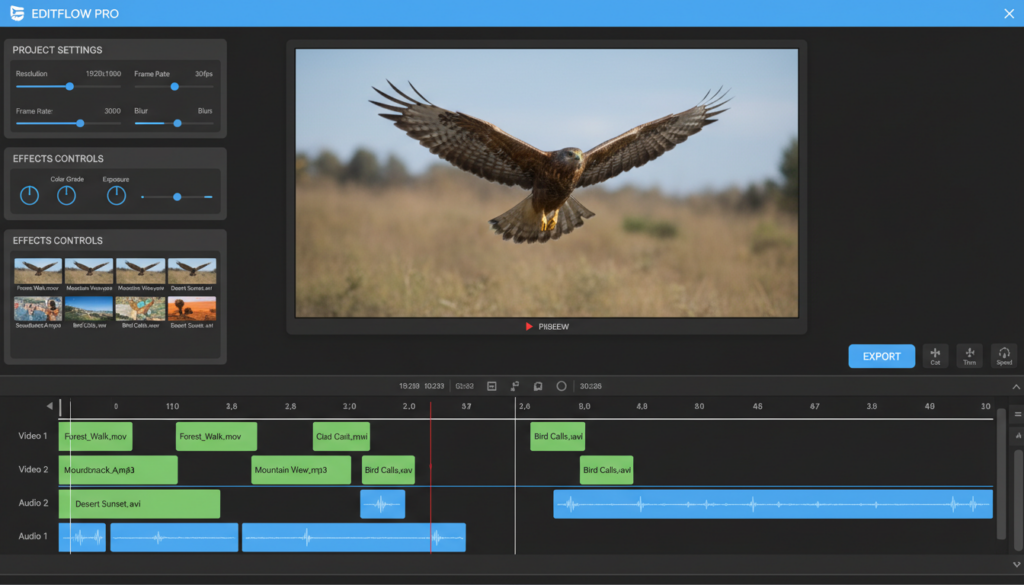 video editing interface showing customization options for AI-generated content